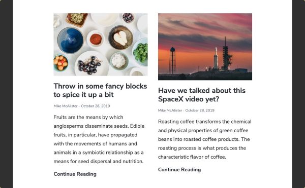 블록 편집기로 매거진 스타일 글 목록 만들기